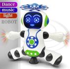 Brinquedo Robô Dança Gira 360 Graus Robot Som E Luz