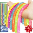 Brinquedo sensorial BUNMO Stretchy Sensory Strings Glitter, pacote com 6 unidades para crianças