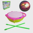 Brinquedo Tamborzinho Musical Infantil Flash Drum Com Baqueta Som E Luz, - fun games