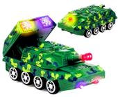 Brinquedo Tanque Camuflado Com Luz E Música Bate E Volta. - Toy king