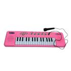 Brinquedo Teclado Piano Musical Infantil Com Microfone Karaokê 32 Teclas(Rosa)