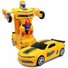 Brinquedo Transformers Bumblebee Carro Vira Robô Som e Luz