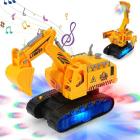 Brinquedo Trator Escavadeira Transformers Bate E Volta Música E Luzes