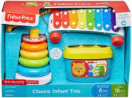 Brinquedo Trio Clássico Fisher-Price Xilofone Blocos Argolas