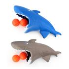 Brinquedo Tubarão Lançador De Bolinha + 2 Bolas Cinza