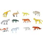 Brinquedos 12 Animal Defrontes Borracha Pequeno Leao Zebra