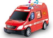 Brinquedos Carrinho Ambulância de Bombeiro Com Luzes E Som! - FUN GAME