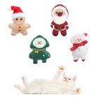 Brinquedos Catnip Feelorna para gatos de interior, pelúcia de Natal, 4 peças