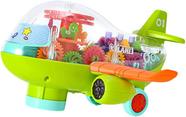 Brinquedos de avião visível colorido mover engrenagens brinquedo de avião led luz e efeitos sonoros veículo de brinquedo