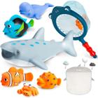 Brinquedos de banho Masagotti Mold Free No Hole Baby Shark com armazenamento