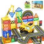 Brinquedos de construção Soyee Magnetic Tiles com Crane Road 32 unidades