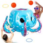 Brinquedos de piscina Pool Floats Octopus com cesta de basquete inflável