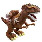 Brinquedos Dinossauro Mochila Solta Fumaça, Anda Sons e Luzes Divertido! - toys