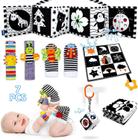 Brinquedos para bebês FELSOOGRE preto e branco de alto contraste 0-12 meses