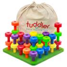 Brinquedos sensoriais Tuddler Toddler Peg Board/Brinquedos Montessori/Brinquedos para habilidades motoras finas/Brinquedos educativos/30 peças de pinos empilháveis + cartão padrão + mochila com cordão + E-Book