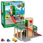 BRIO World - 33204 Garagem de Acessório ferroviário com carros de brinquedo para crianças de 3 anos ou mais