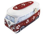 BRISA VW Collection - Volkswagen Samba Bus T1 Camper Van 3D Neoprene Small Universal Bag - Maquiagem, Viagem, Bolsa Cosmética (Neoprene/Hibisco/Vermelho)