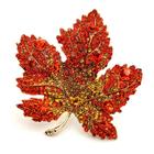 Broche Dreamlandsales Vintage Maple Leaf Crystal banhado a ouro