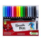 Brush Pen Aquarelável Newpen 15 Cores + 1 Blender