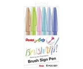 Brush Sign Pen Touch Tons Pasteis Pentel - 6 Cores