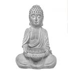 Buda Decorativo Castiçal de Concreto Sentado 20,5 cm - Lyor