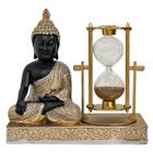 Buda Hindu Tibetano C/ Ampulheta Giratória Areia Resina 16cm - M3 Decoração