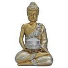 Buda Hindu Tibetano Decoração Castiçal 3 Velas Dourado/Prata