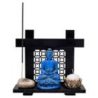 Buda Incensário Pedra Japonesa Amor Esperança Paz Vida Azul