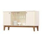 Buffet 4 Portas Com Ripado E Vidro Eiffel Henn Off White Com Nature