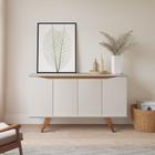 Buffet Jasper 184 cm - Off White Fosco c/ Dourado - Homedock em