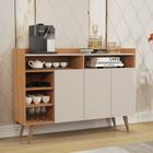 Buffet Aparador 3 Portas Nichos Retro Celta - Germai - Nature/Off White