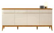 Buffet Jasper 184 cm - Off White Fosco c/ Dourado - Homedock em