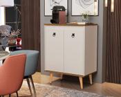 buffet aparador para sala dream 2 portas retro off white/freijo lojas lm - Jalmac