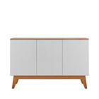 Buffet Ares Lux Três Portas 1.25 Branco/Nature - Tebarrot Móveis