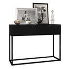 Buffet De 90cm Com 2 Gavetas Pes de Ferro Preto Eros Industrial - Casa Detalhe