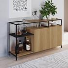 Buffet Industrial York com 135 cm - Carvalho/Preto