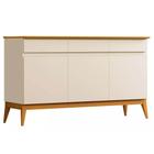 Buffet Magnum 140cm 3 Portas 3 Gavetas EDN Cor Off White Cedro