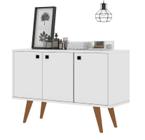 Buffet Retrô Branco - Balcão Aparador p/ Área Gourmet 3 portas