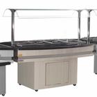 Buffet Salada Self Sevice RF-128 Linha Modulado Luxo - 10 Cubas 1/2 x 65 mm Iluminação LED MDF Estrutura em Aço - Frilux