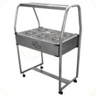 Buffet Térmico Carrinho Self Service Inox 6 Cubas Spolu