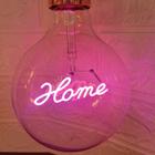 Bulbo led filamento 3w rosa com escrita home”