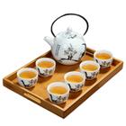 Bule de chá de cerâmica de grande capacidade japonesa Creative Blue and White Porcelana Retro Tea Pot Office Kung Fu Kettle Tea Set Drinkware Bules