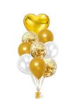 Buquê de Balões Balão Dourado com 9 Peças