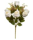 BUQUE DE FLORES ROSA BOTAO X10 CREME OUTONO 50cm