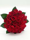 Buquê De Noiva Rústico 30 Mini Rosas Vermelhas - Amor Lindo