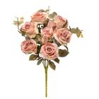 Buquê de Rosas Artificiais Diana Com Proteção UV Rosa Claro Formosinha - BRILLIANCE