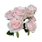 Buquê de Rosas e Camélias Artificiais - 9 Cabeças - Decoração de Casamento