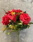 Buquê de Rosas e Lírios - Vermelho de 31cm - Flórida Decorações