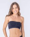 Bustier sem costura com bojo removível trama reforçada no cós