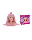 Busto Barbie Mini Styling Head Special Hair Cabelo de Tricô 15cm - Pupee ref. 1214